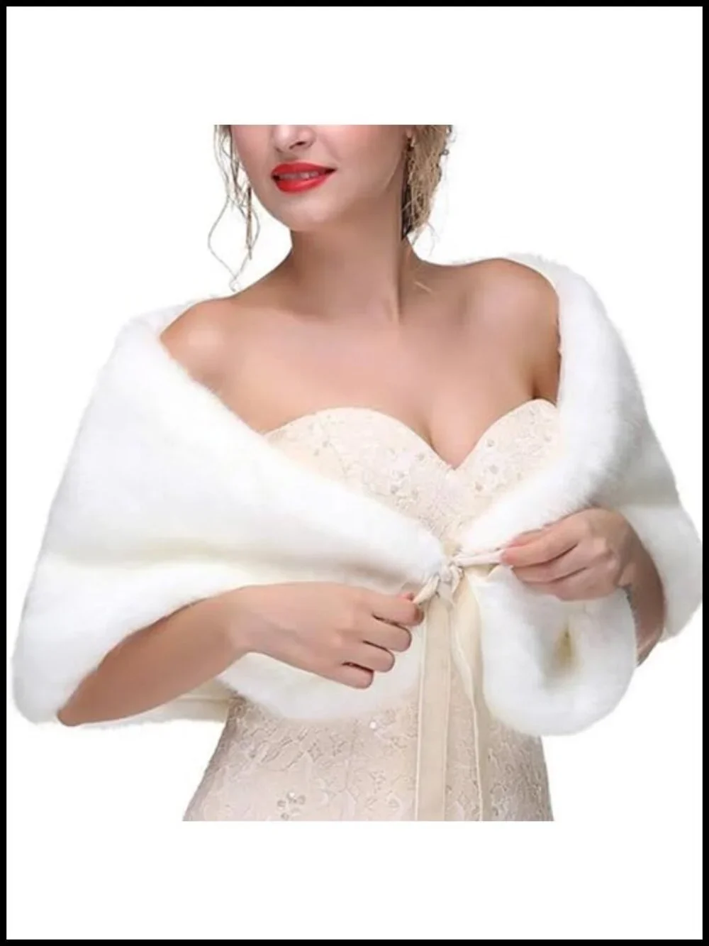 Faux Fur Shawl Wrap Wedding Bridal Stole Scarf